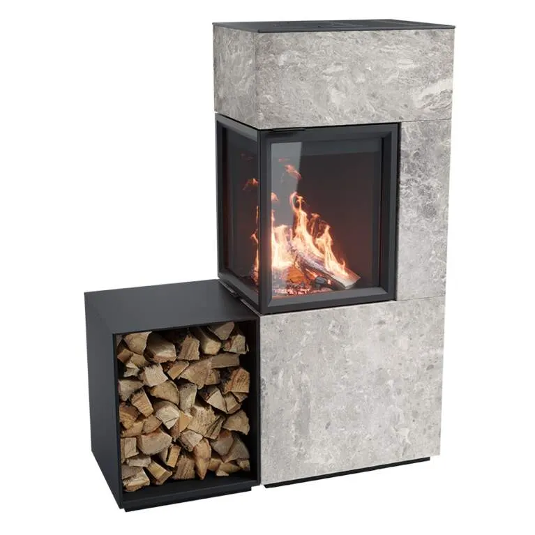 Contura 420T med omramming i kleberstein og vedrom — produktbilde fra Contura