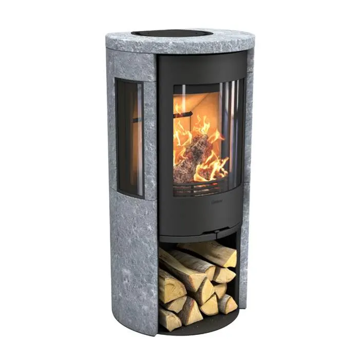Contura 556T Style med sideglass og kleberstein — produktbilde fra Contura