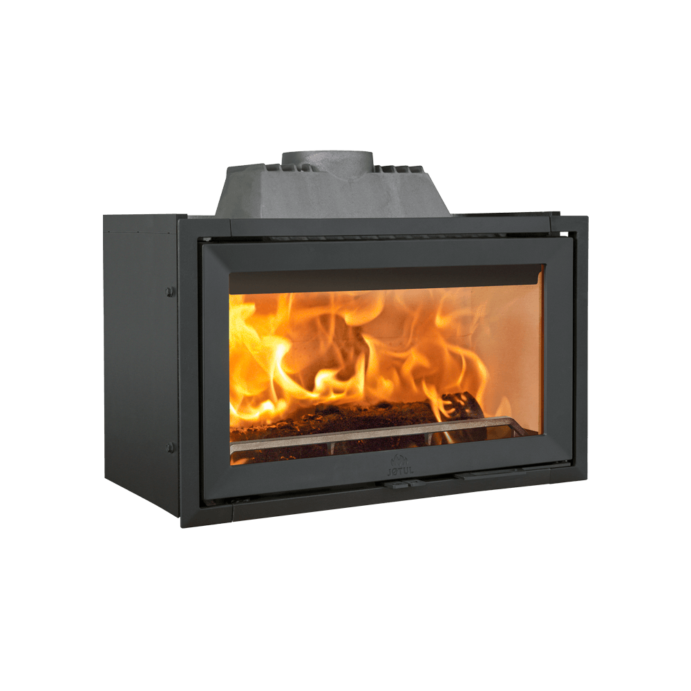 Jøtul I 620 F — stor peisinnsats med frontglass og 9 kW effekt